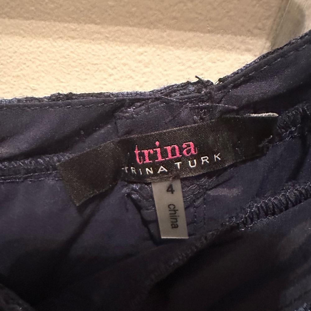 TRINA TURK | Indigo Blue Lace Sheath Cocktail Dress | Size 4 - Picture 8 of 8